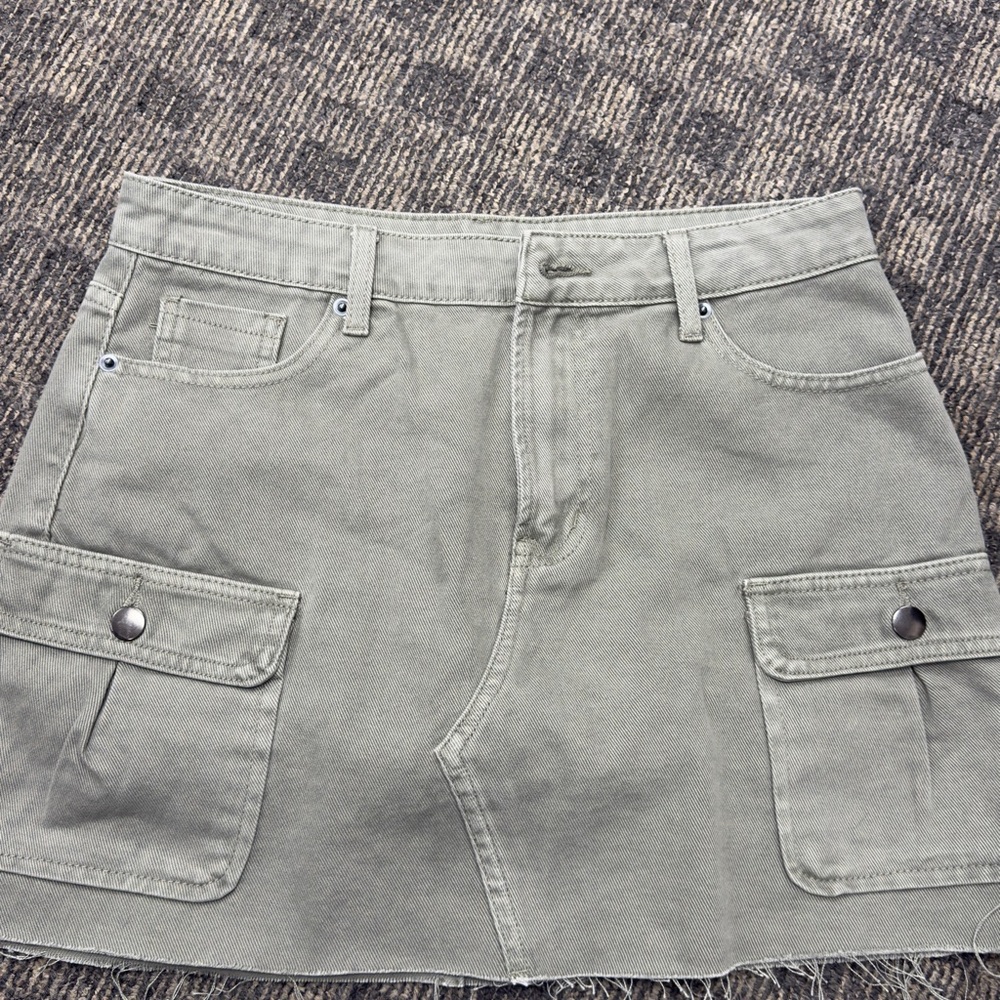Altar'd State Sage Green Cargo Skort